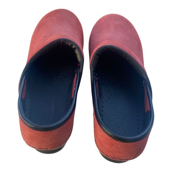 Sanita Professional Clogs EU 35 US 4 Red Suede Nurse Doctor Comfort Work Shoe - Picture 11 of 12